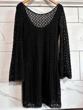 Free People Crochet Lace Bell Sleeve Tunic Dress